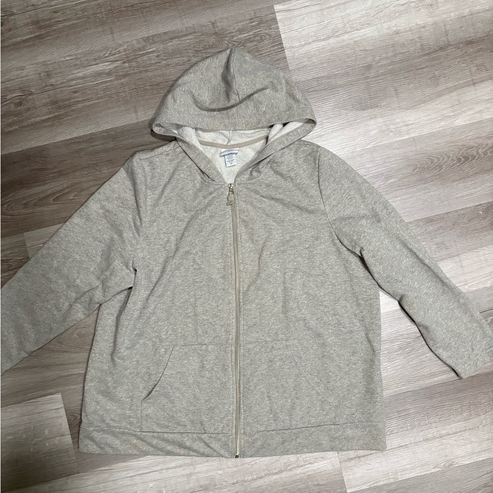 Jaclyn Smith Light Green Zip-Up Hoodie